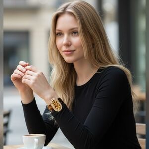 Fashion Jewelry Gold and Brown Bracelet